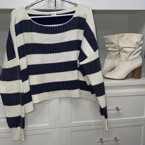 Navy + Ivory Striped Sweater